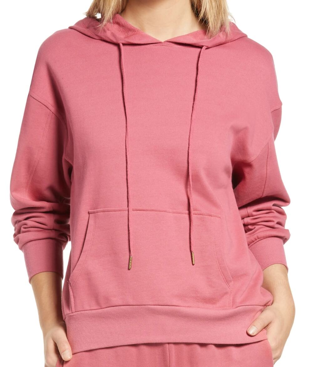 Bp. Oversized Hooded Sweatshirt in Mauve, Size S